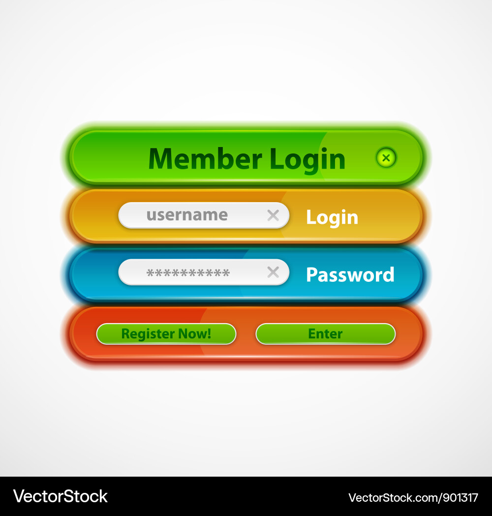 Web login form vector image