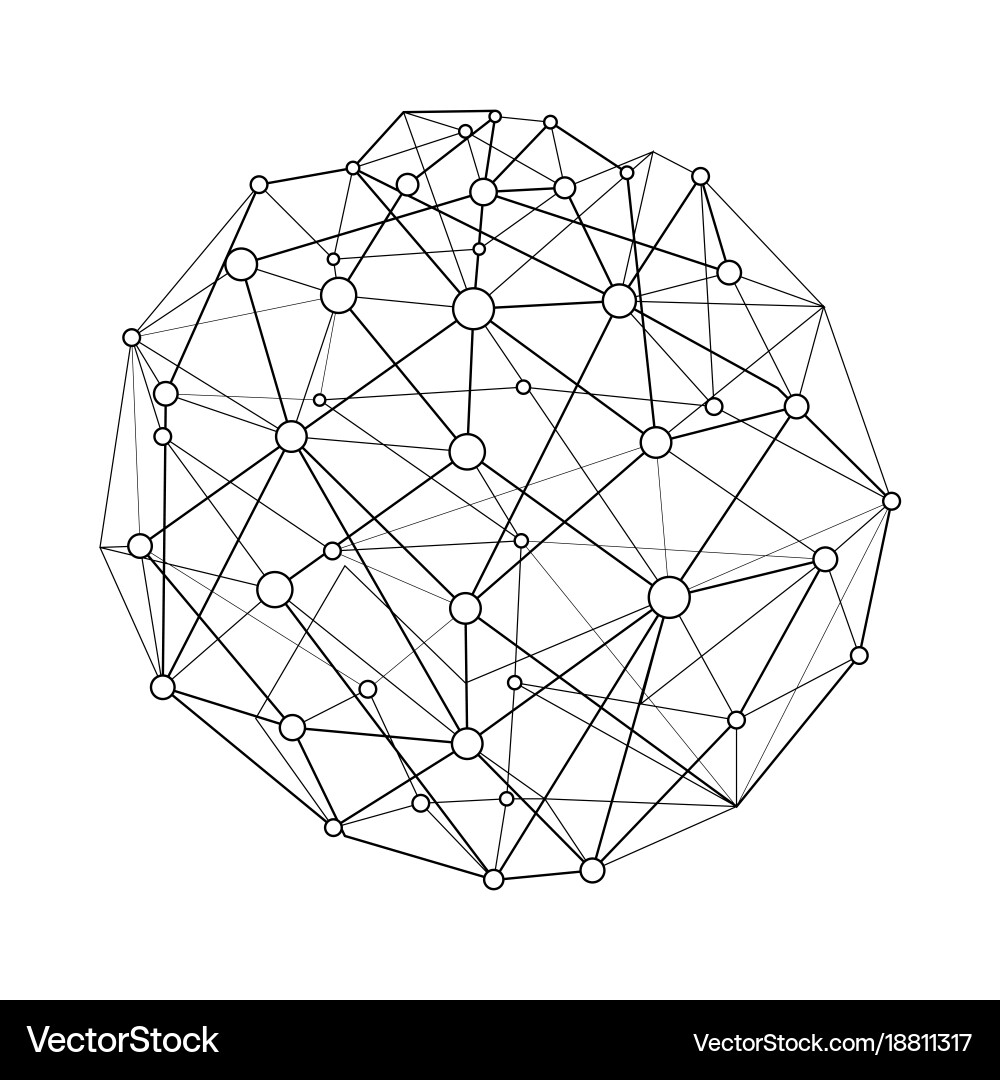 Wireframe connecting sphere Vector Image