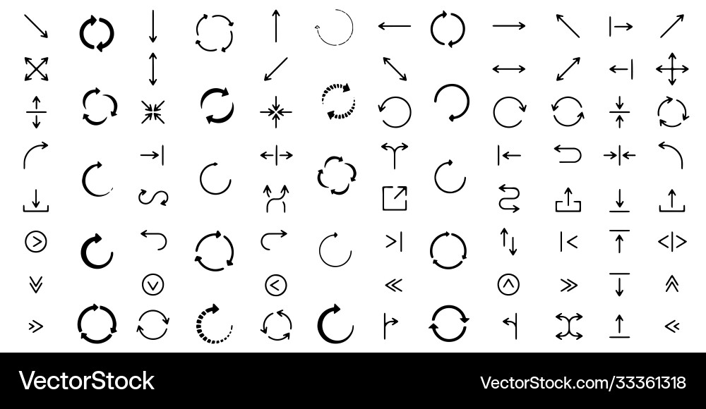 Arrows set icons design style Vector Image