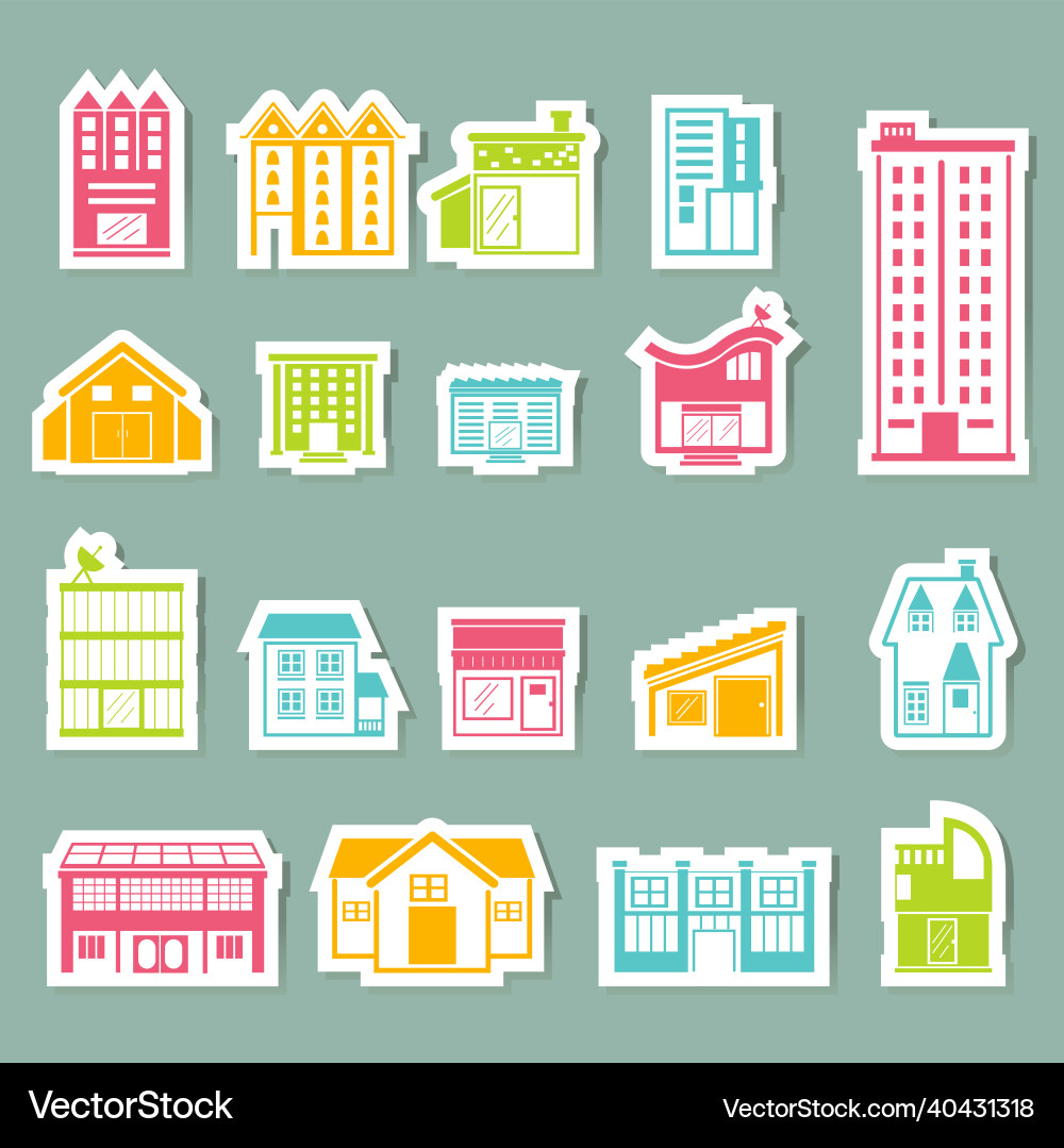 Building Icon Set - Architecture vector image