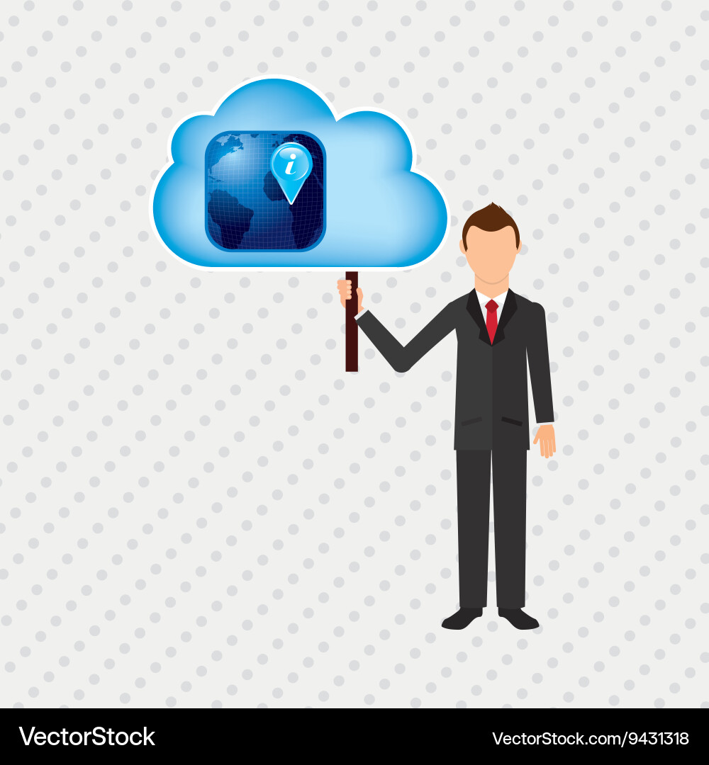 Cloud computing design vector image