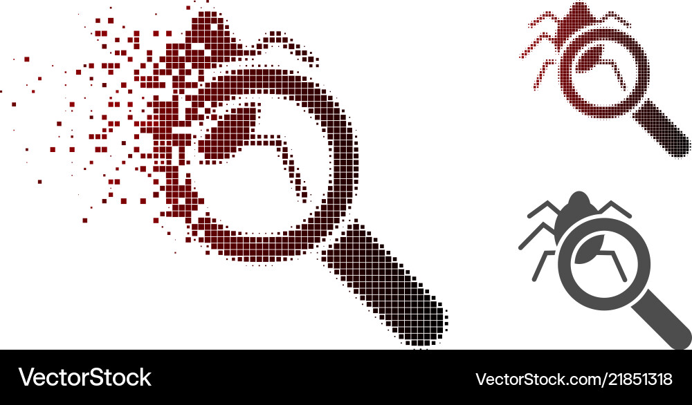 Destructed pixelated halftone debugger explorer Vector Image