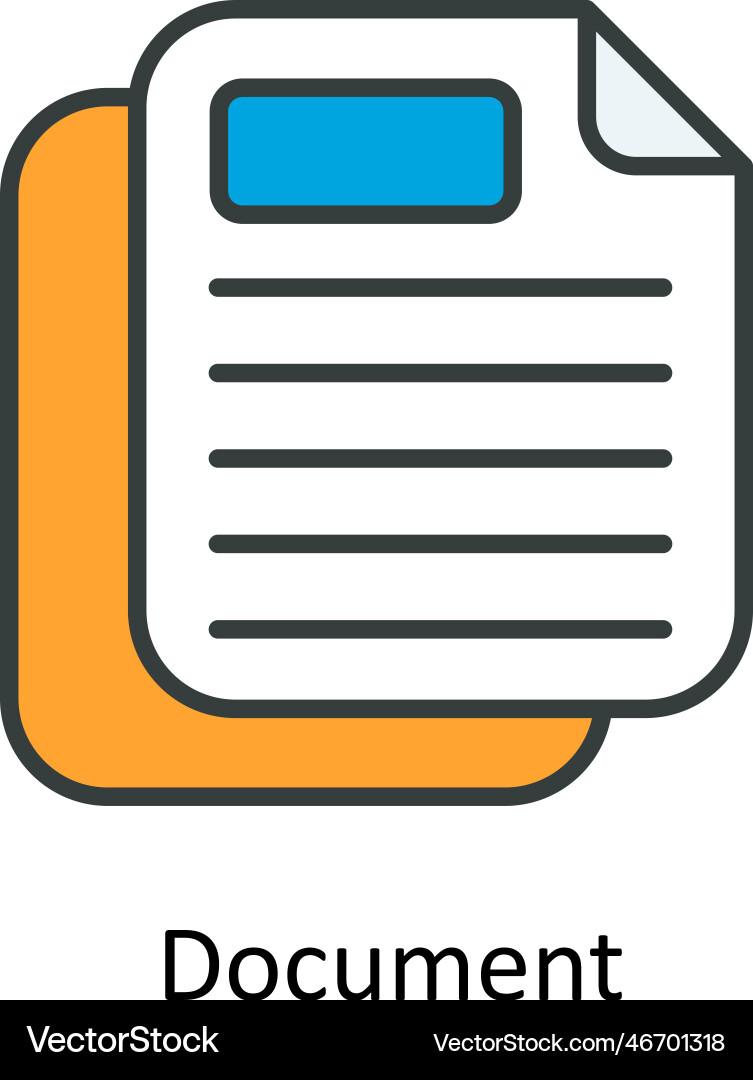 Document fill outline icons simple stock i Vector Image