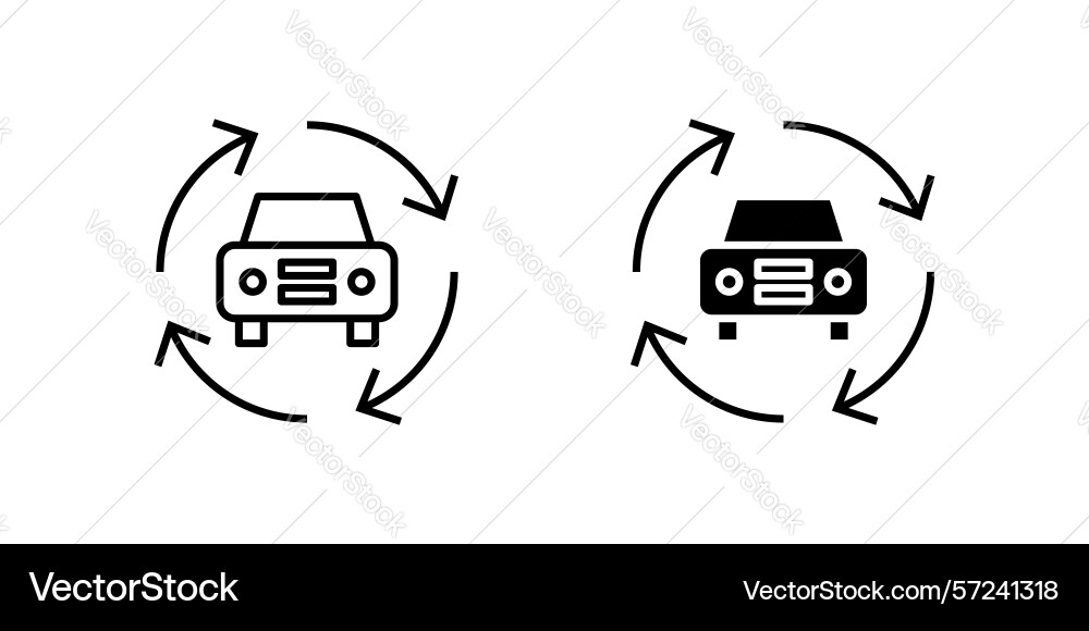 Dynamic ride app sharing icon set representing Vector Image