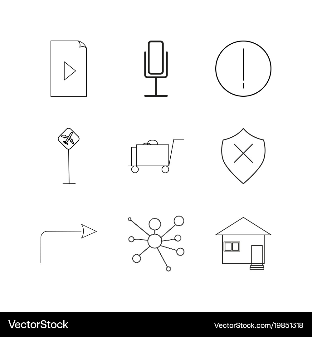 Essential linear icon set simple outline icons Vector Image