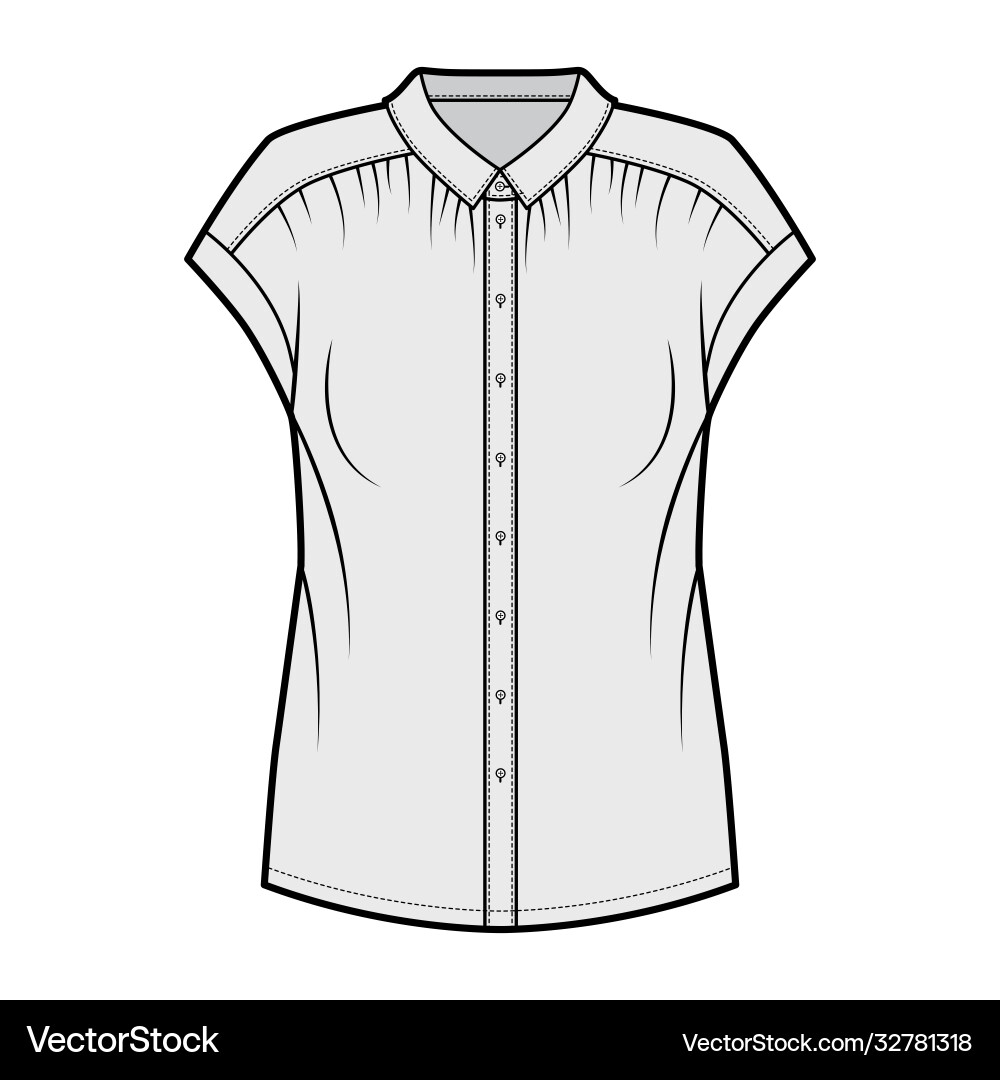 Gentle pleats shirt technical fashion Gentle pleats shirt technical fashion vector image