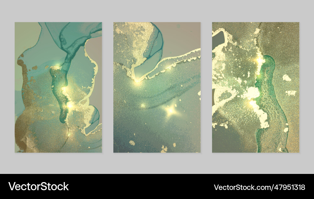 Gold and turquoise pattern with texture of geode Vector Image