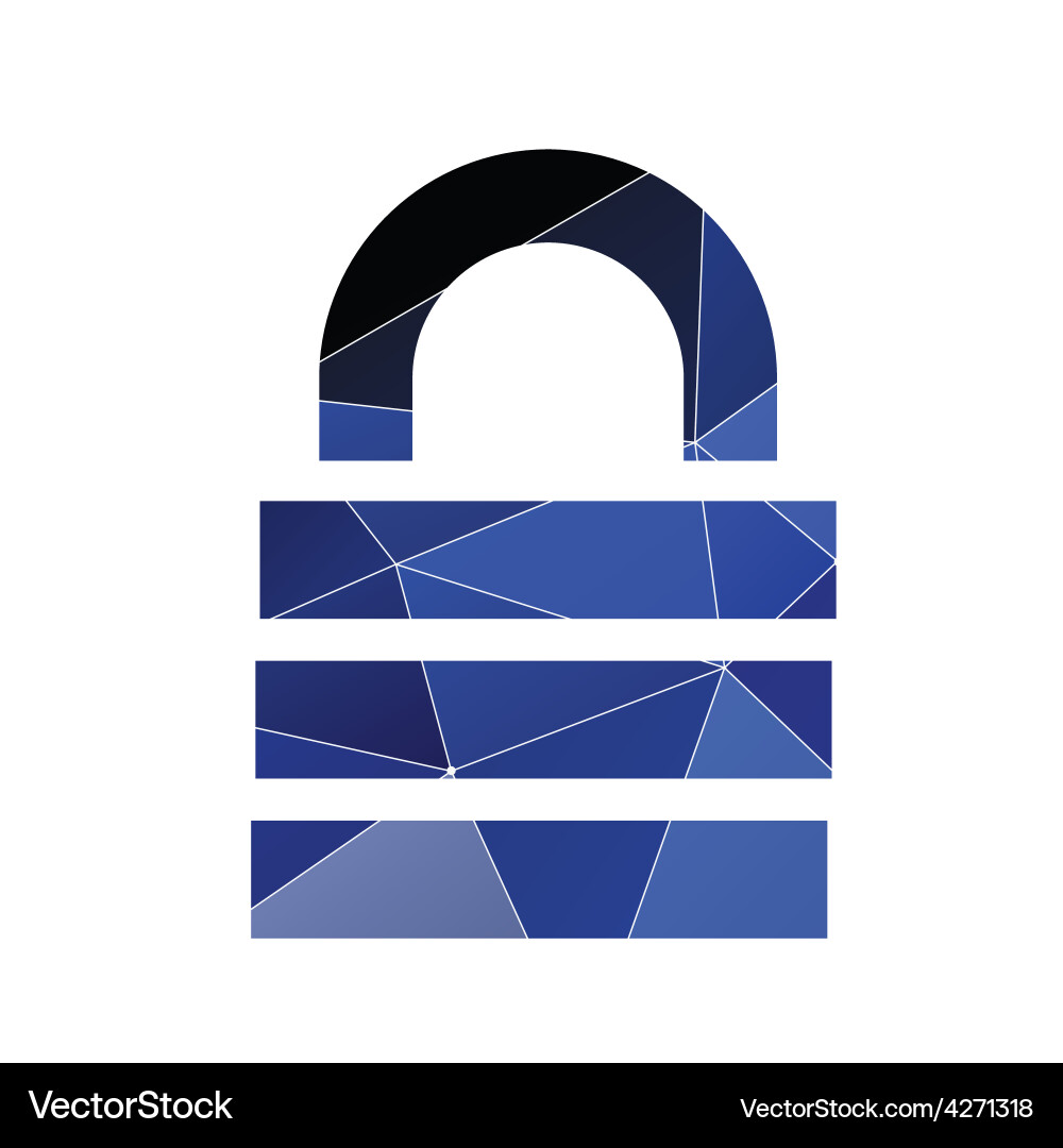 Lock icon abstract triangle vector image