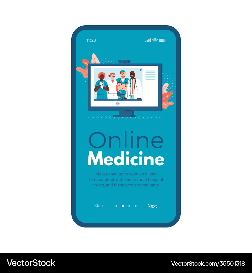 Mobile app interface on phone screen Mobile app interface on phone screen vector image
