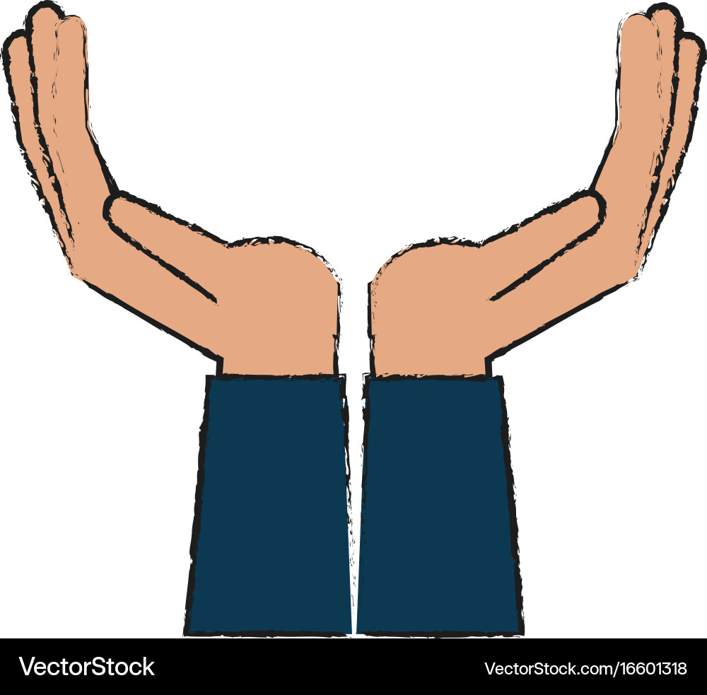 Open hands facing up icon image Vector Image