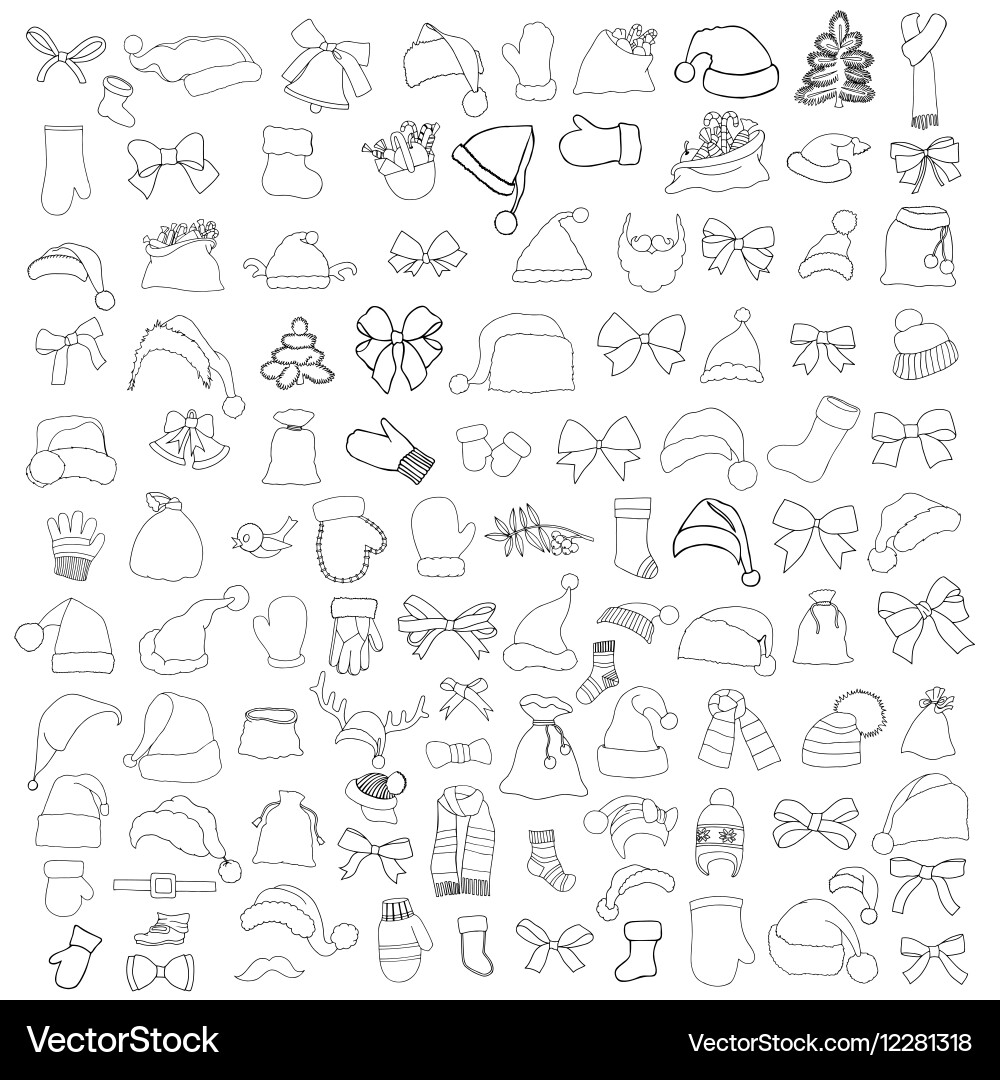 Patch badges of different merry christmas Vector Image