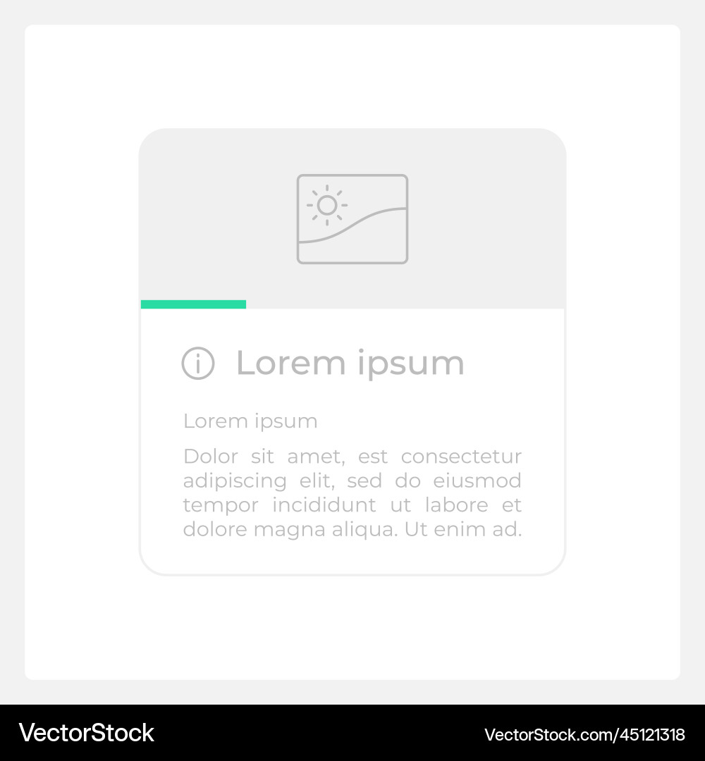 Picture information ui element template Picture information ui element template vector image