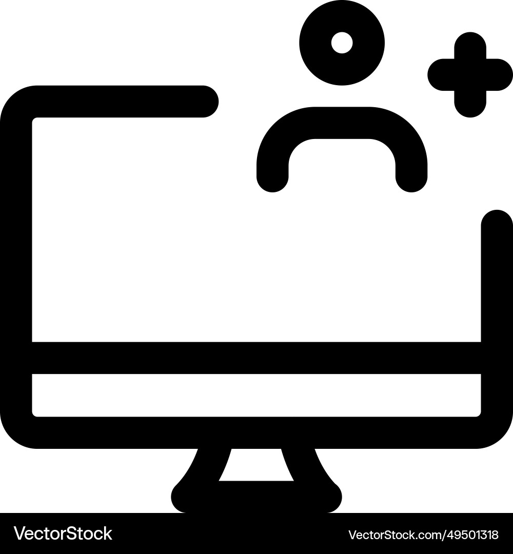 Primary computer in workspace controlled by user vector image