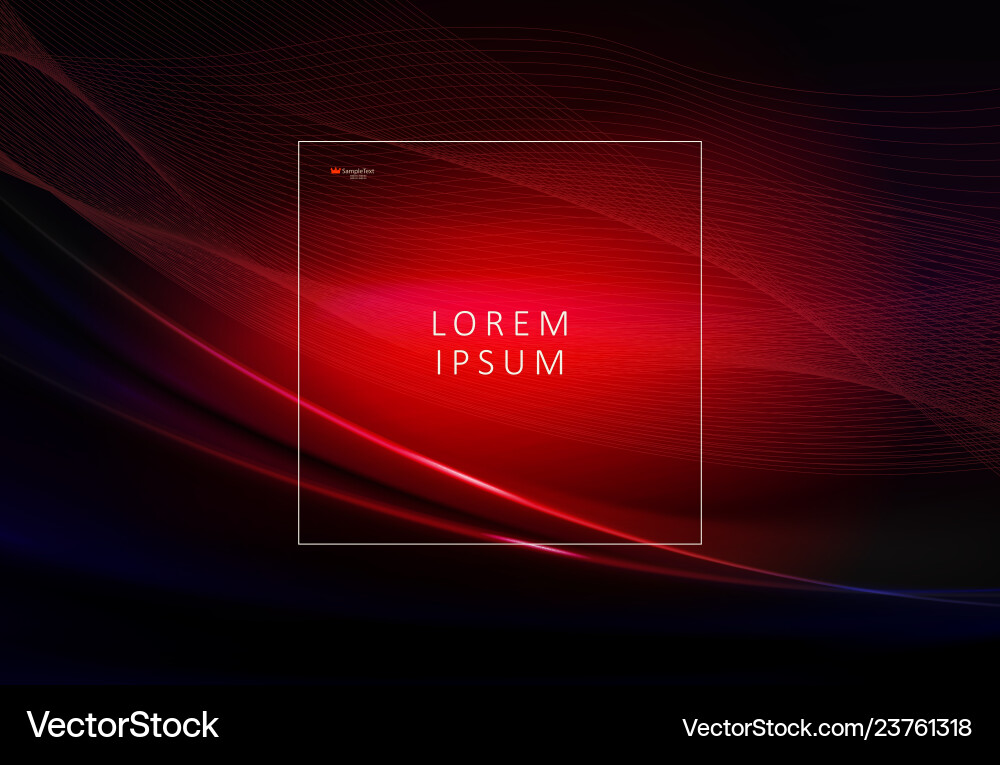 Red dark background with smooth thin lines vector image