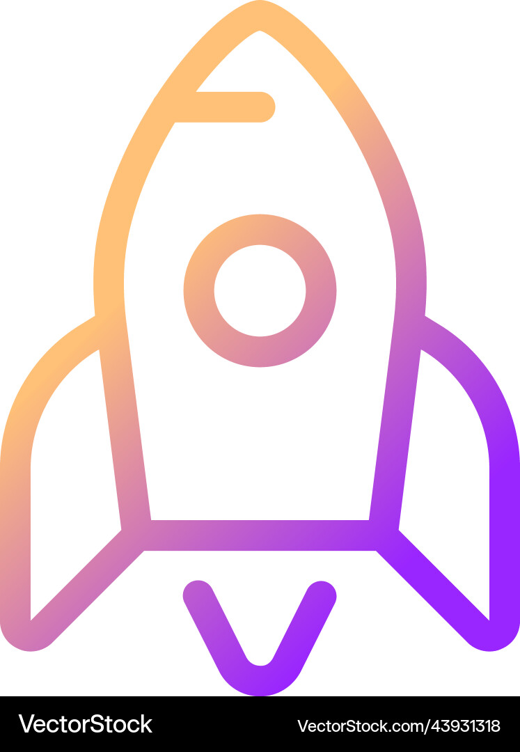 Rocket pixel perfect gradient linear ui icon Rocket pixel perfect gradient linear ui icon Vector Image
