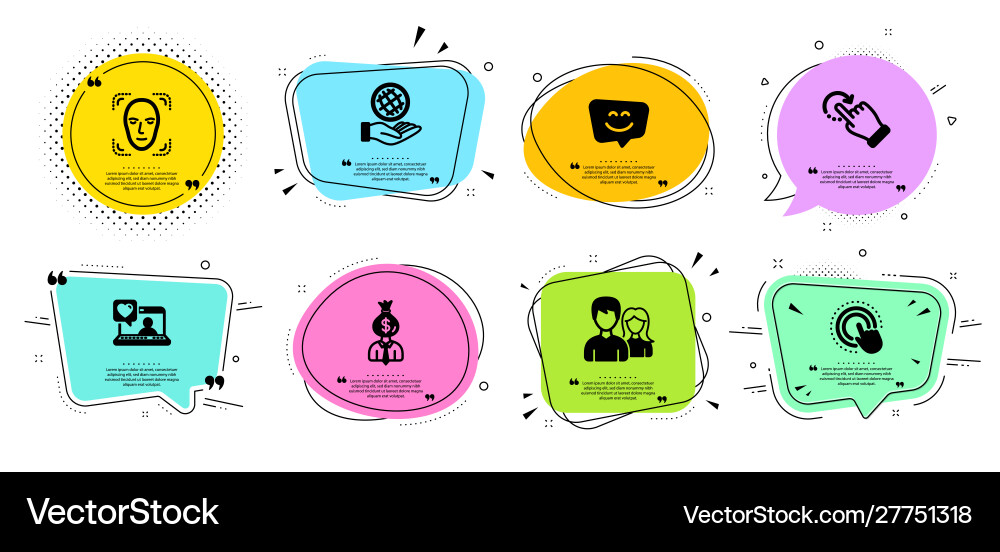 Rotation gesture smile face and detection Rotation gesture smile face and detection vector image
