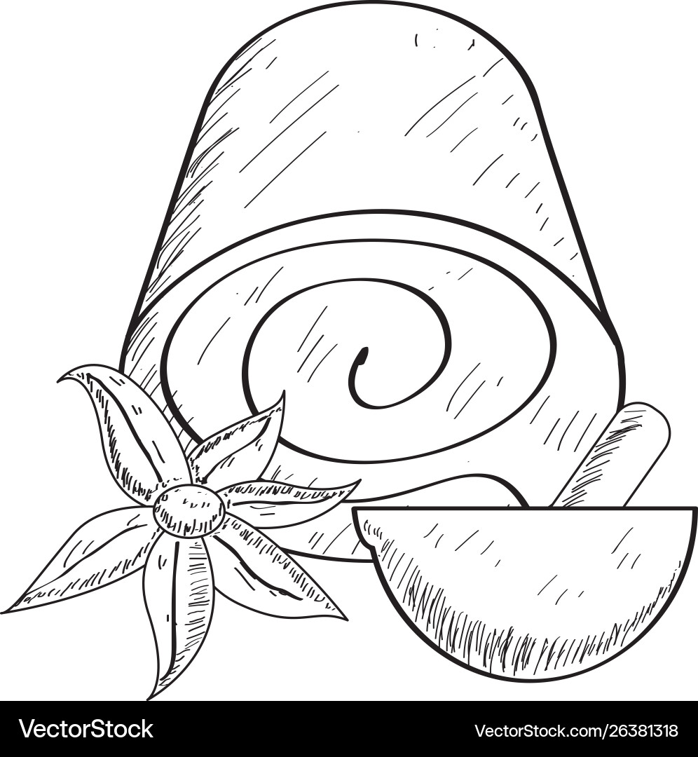 Sketch spa objects vector image