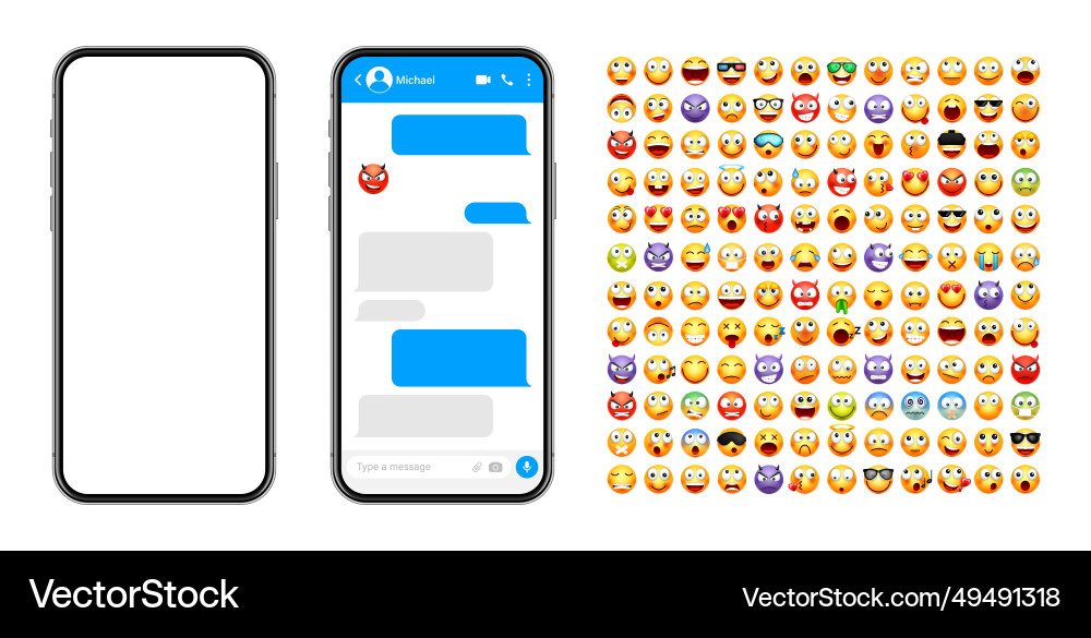 Smartphone messaging app user interface design Vector Image
