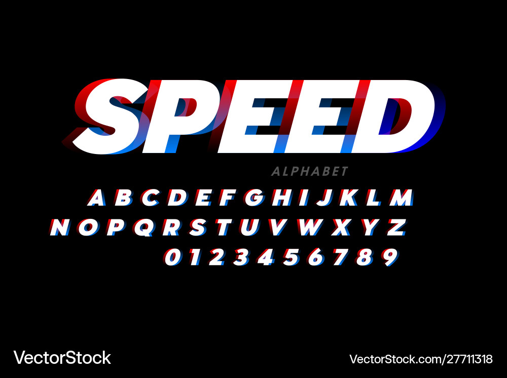 Sporty Font Collection - Speed & Style Vector Image