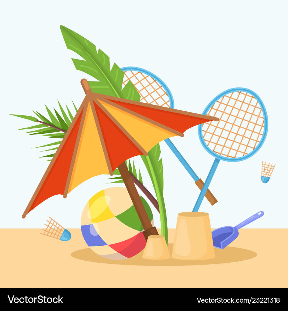 Summer Fun Objects Vector Image
