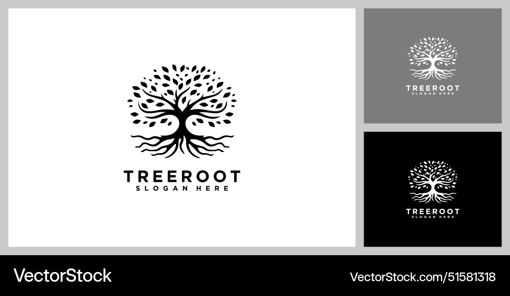 Tree and root design template Vector Image