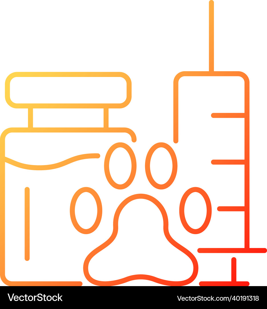 Vaccine gradient linear icon Vaccine gradient linear icon vector image