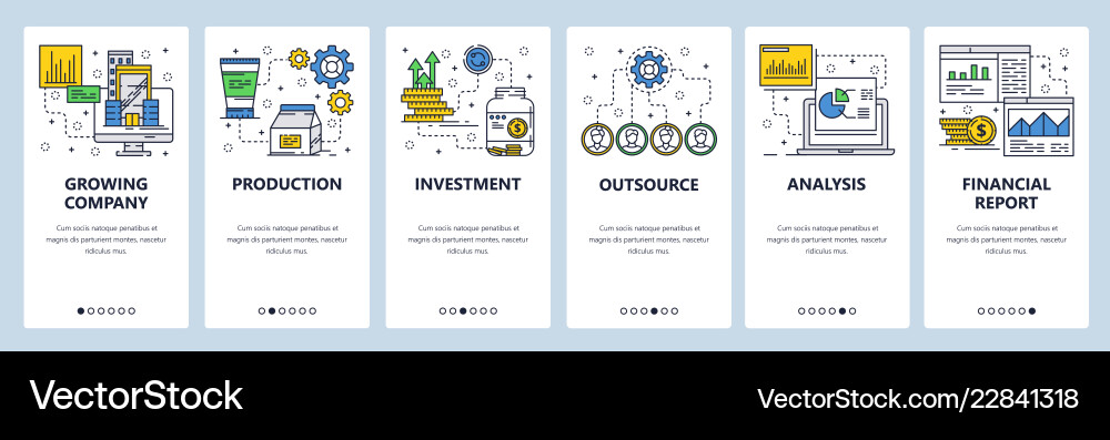 Web site linear art onboarding screens vector image