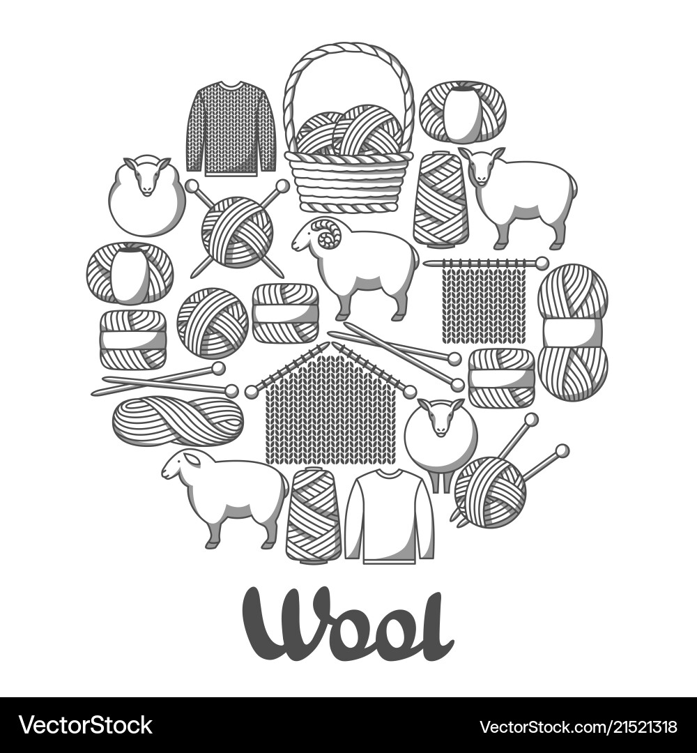 Wool and Yarn Crafts Background Royalty Free Vector Image