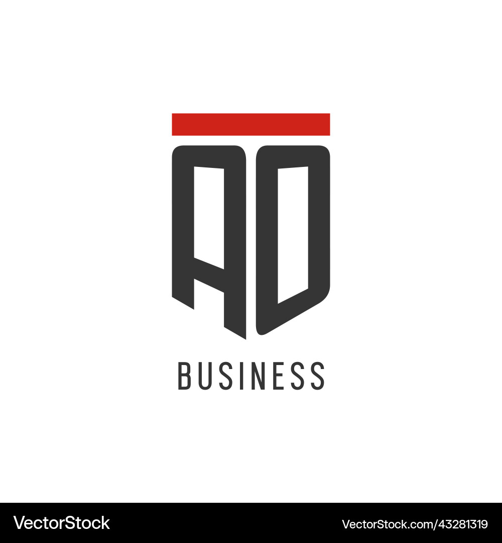 Ao initial esport logo with simple shield design Ao initial esport logo with simple shield design Vector Image