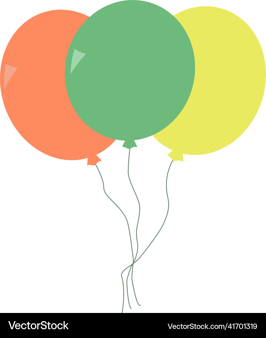Balloons three multicolored balls Royalty Free Vector Image