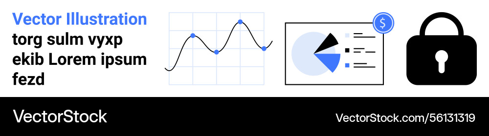 Data visualization with line graph pie chart Vector Image