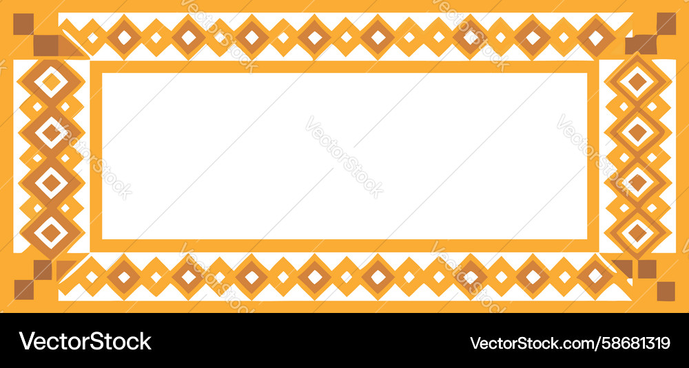 Elegant rectangular frame with detailed patterned Vector Image