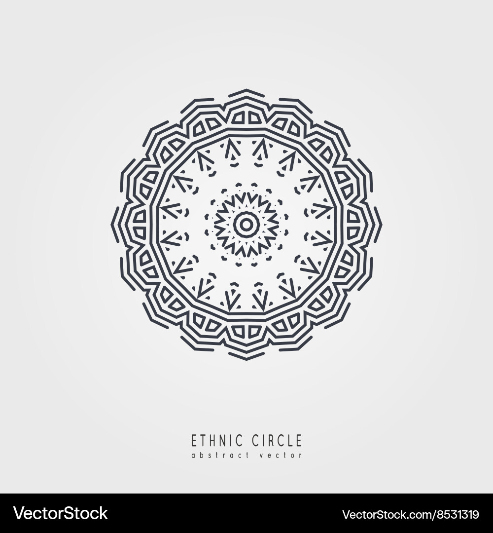 Ethnic mystical pattern with triangle and circles Ethnic mystical pattern with triangle and circles Vector Image