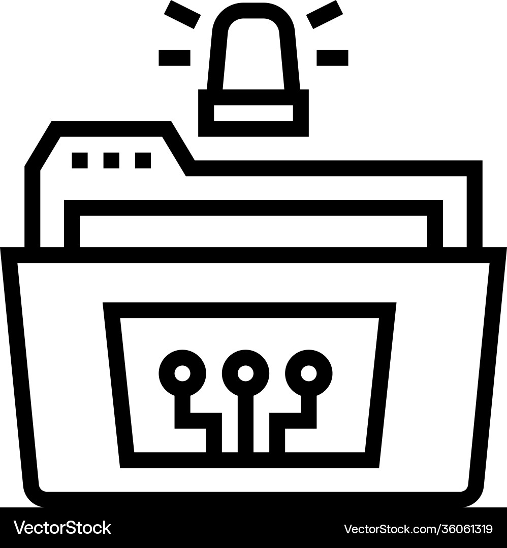 Folder with debug report line icon Folder with debug report line icon vector image
