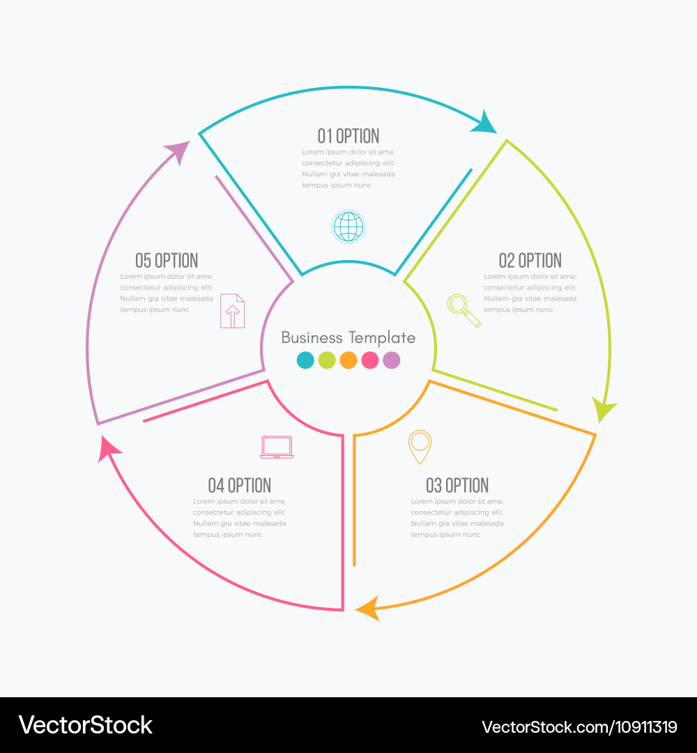 Linear Workflow Diagram vector image