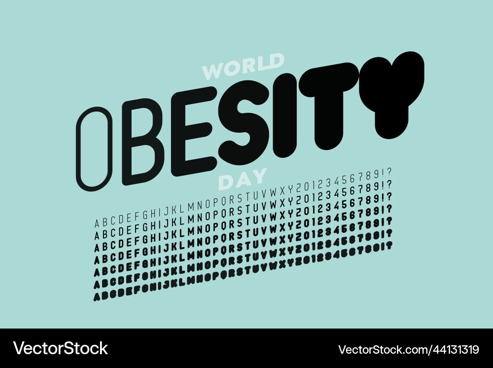 Modern style font design with different weights vector image