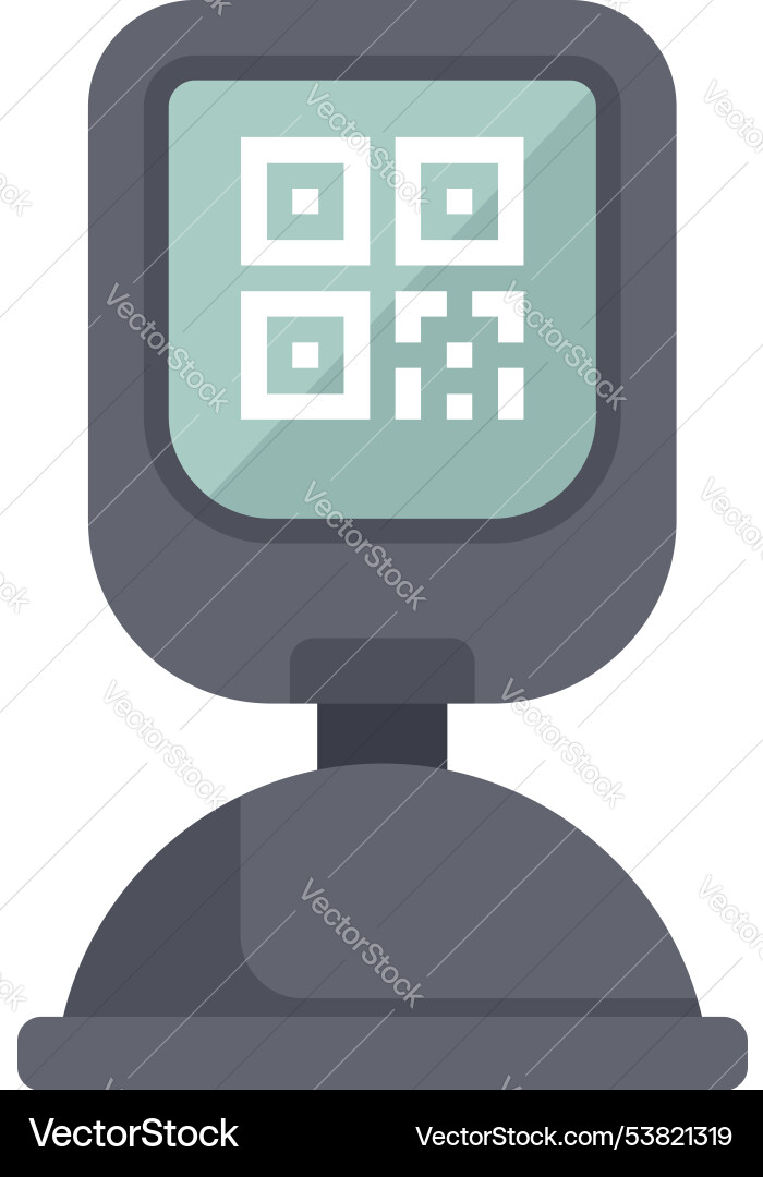 Parking meter displaying qr code for payment Parking meter displaying qr code for payment vector image