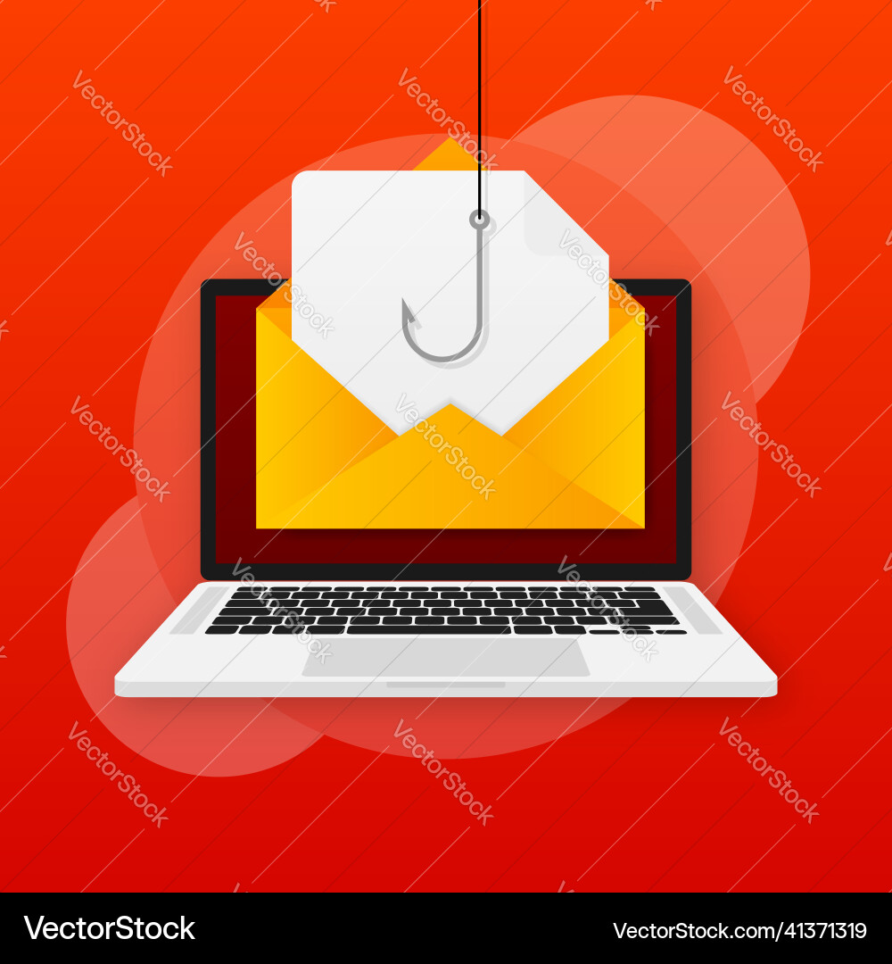Phishing scam hacker attack computer hack Phishing scam hacker attack computer hack vector image