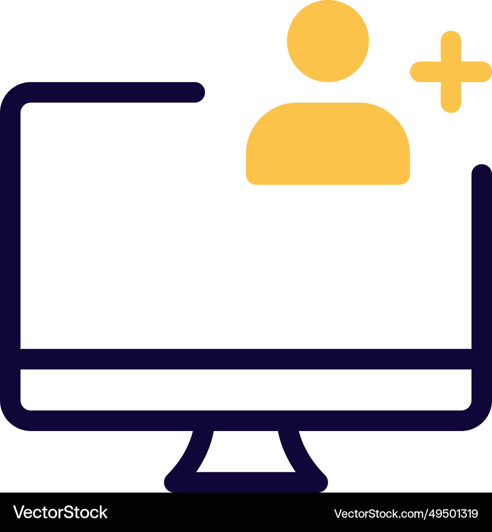 Primary computer in workspace controlled by user Vector Image