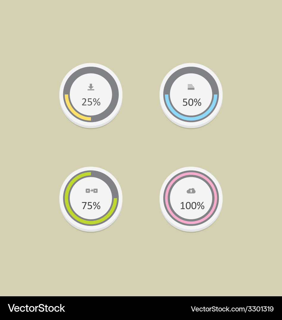 Progress bar inferfaces 3 vector image
