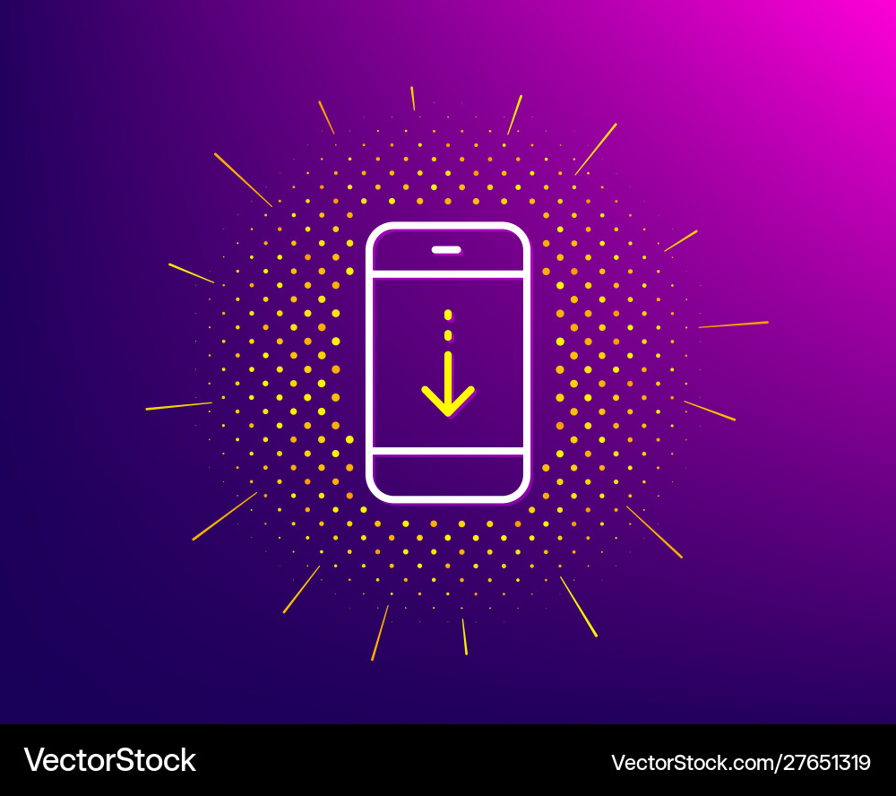 Scroll down phone line icon scrolling screen sign Scroll down phone line icon scrolling screen sign vector image