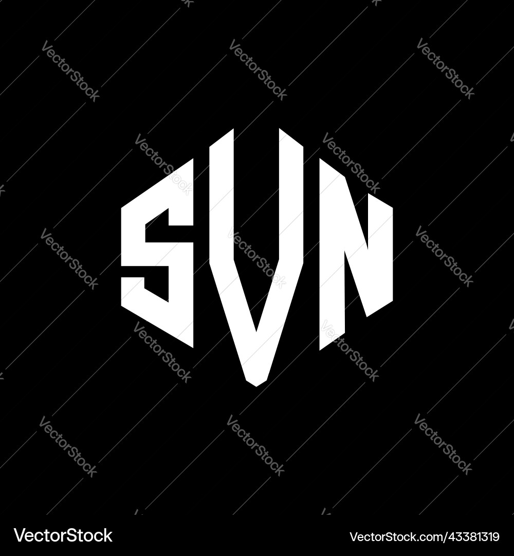 Svn letter logo design with polygon shape vector image