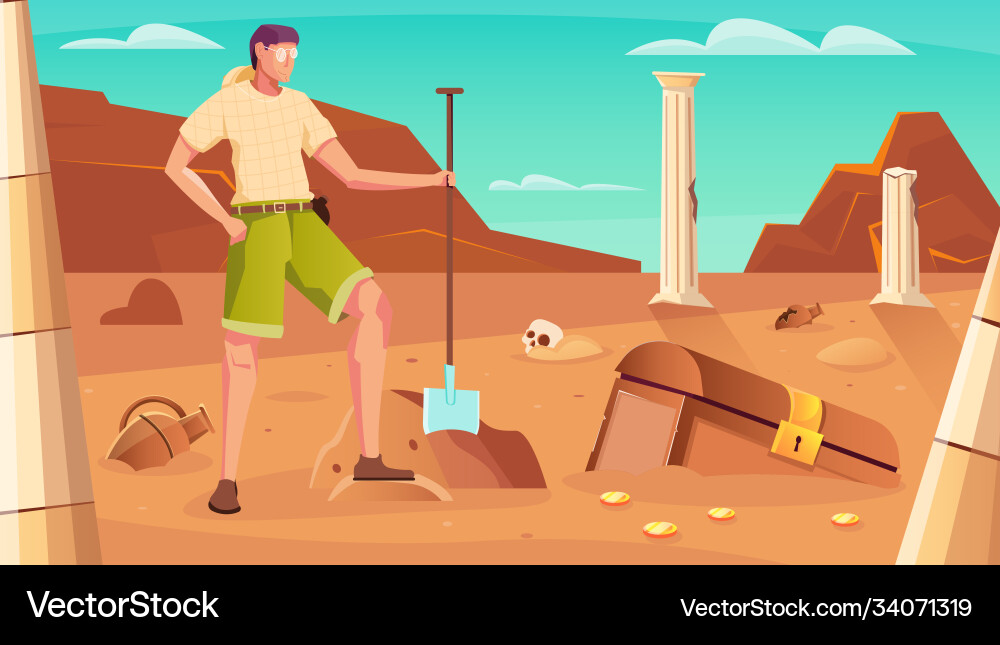 Treasure hunt background Treasure hunt background vector image