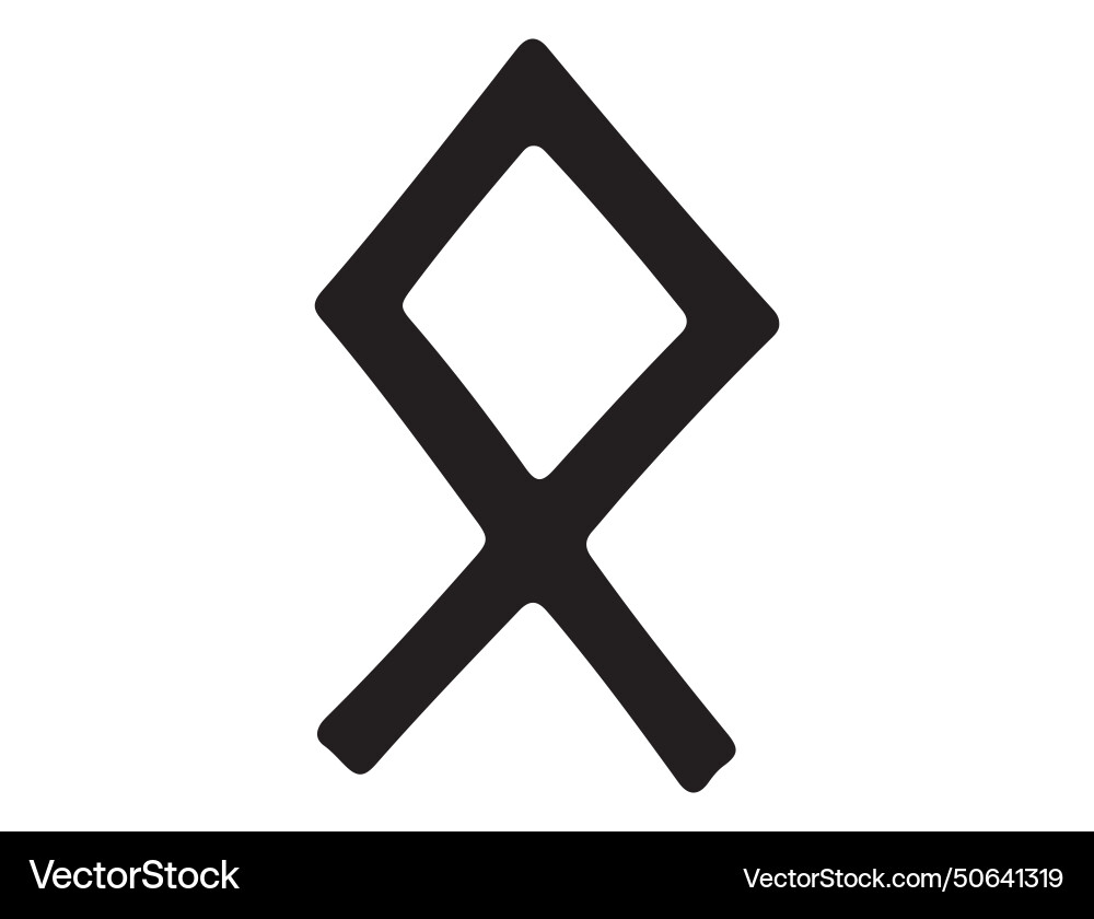 Viking rune alphabet silhouette art vector image