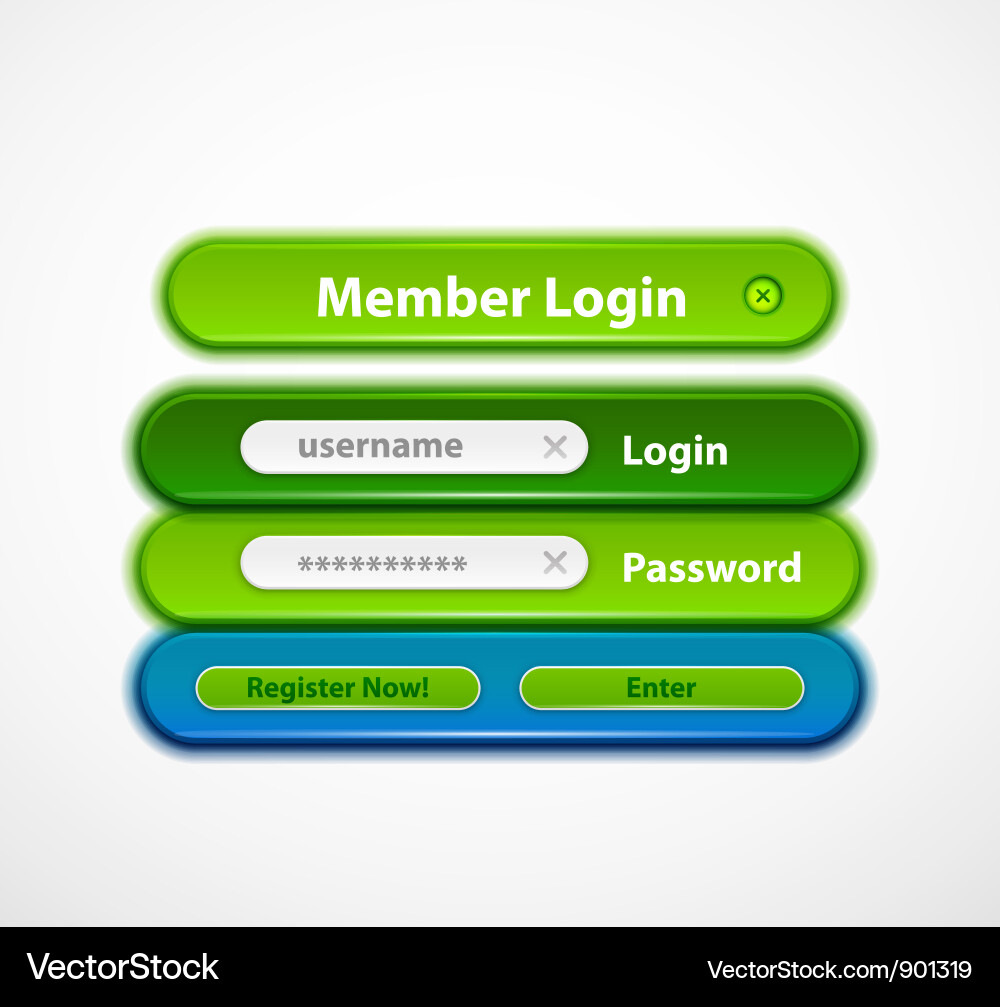 Web login form vector image