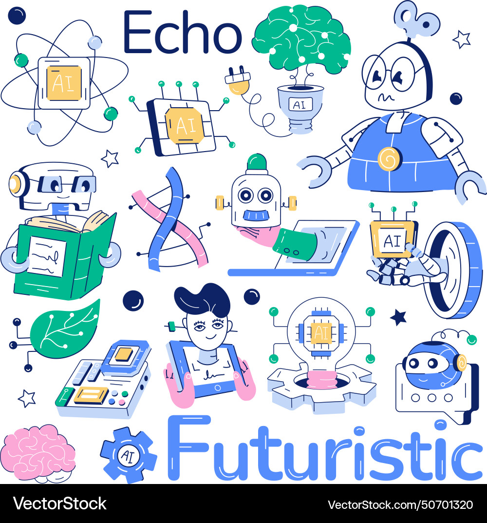 Ai And Robotics Hand Drawn Royalty Free Vector Image Ai And Robotics Hand Drawn Royalty Free Vector Image