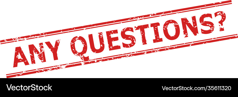 Any questions question seal with corroded style vector image