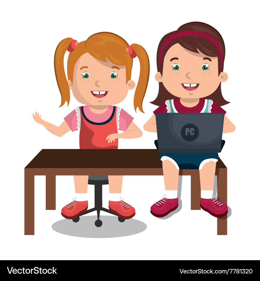 Children using computer design Vector Image