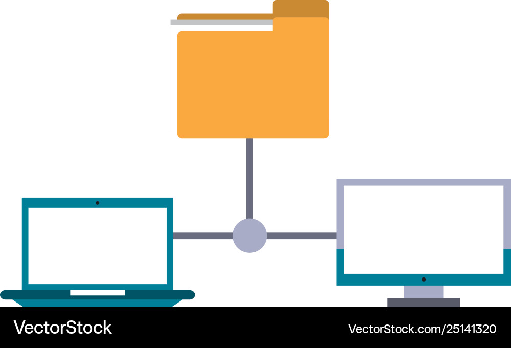 Computers and documents folder Computers and documents folder vector image