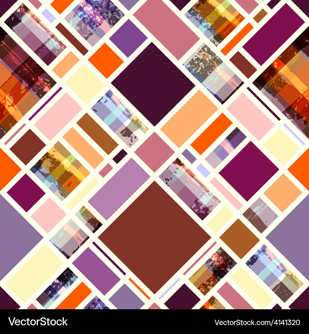 Diagonal geometric pattern with grunge elements vector image